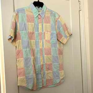 J crew organic cotton multicolored button down size: M